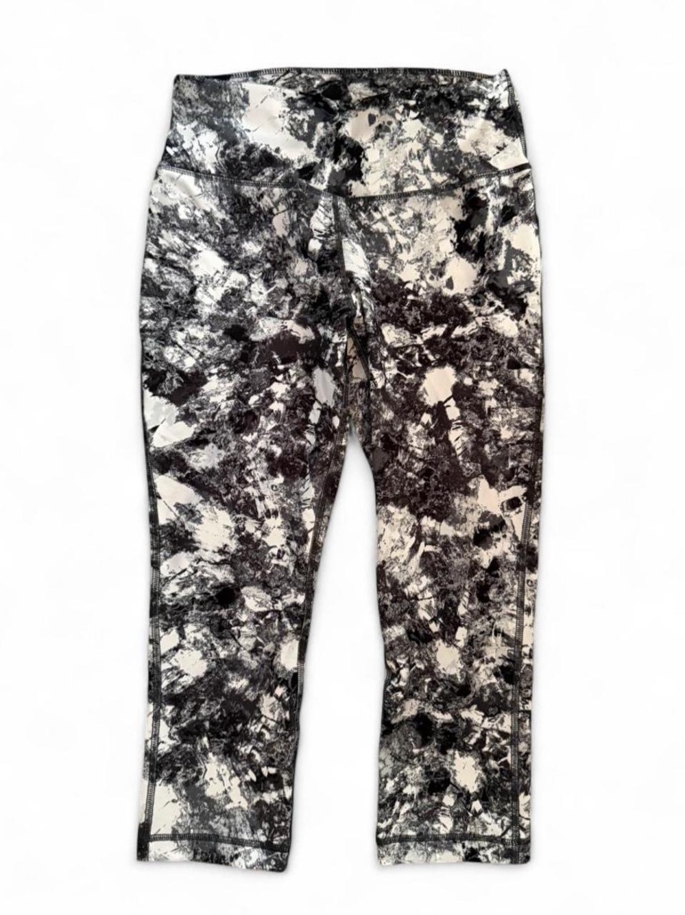 ZELOS Black & White Marble-Print Women’s Leggings